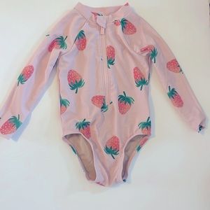 Toddler Strawberry Printed Swimsuit